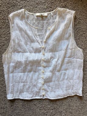 Frame Denim White Button-Front Linen Camisole